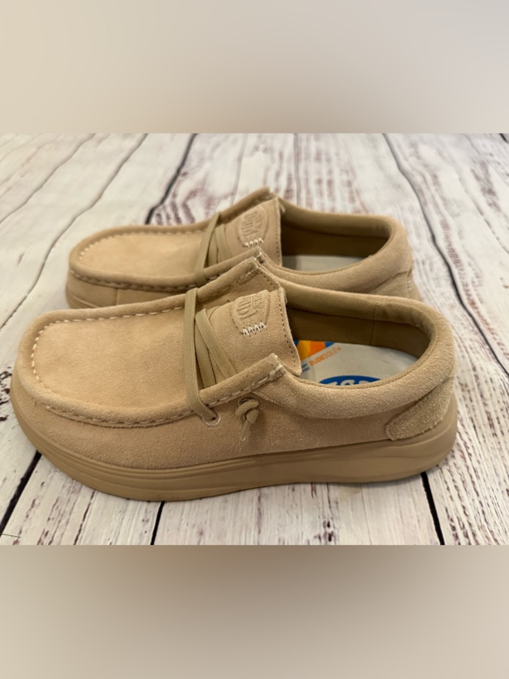 New Hey Dude Wendy Comf Suede Tan Womens Shoes Size 7